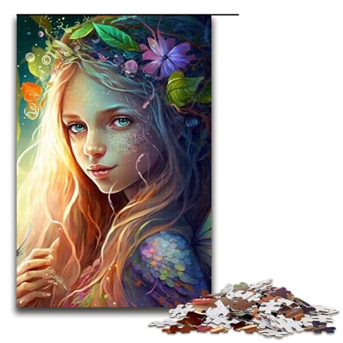 Puzzle für Erwachsene, 1000 Teile, schönes Elfenmädchen, Puzzle für Erwachsene, anspruchsvolles Spiel, 75 x 50 cm von WGLINGX