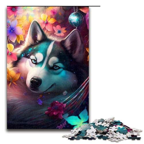 Puzzle für Erwachsene, 1000 Teile, schönes Husky-Puzzle für Erwachsene, anspruchsvolles Spiel, 75 x 50 cm von WGLINGX