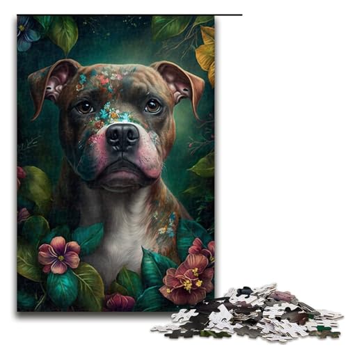 Puzzle für Erwachsene, 1000 Teile, schönes Staffordshire Bull Terrier-Puzzlespiel, gutes Geschenk für Teenager ab 14 Jahren, 29,53 x 19,69 Zoll Puzzle für Erwachsene, 1000 Teile, schönes Staffordshire Bull Terrier-Puzzlespiel, gutes Geschenk für Teenager ab 14 Jahren, 29,53 x 19,69 Zoll von WGLINGX