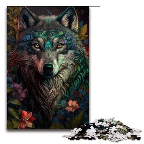 Puzzle für Erwachsene, 1000 Teile, schönes Wolfspuzzle für Erwachsene, anspruchsvolles Spiel, 75 x 50 cm von WGLINGX