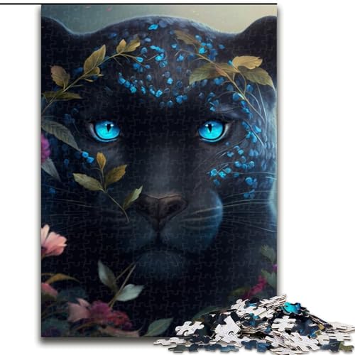 Puzzle für Erwachsene, 1000 Teile, schwarzer Leopard, unmögliches Puzzle für Erwachsene, Kinder ab 14 Jahren (Größe 26x38cm) von WGLINGX