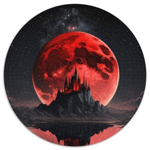 Puzzle für Erwachsene, 1000 Teile, schwarzer und roter Planet, runde Puzzles, 1000 Teile für Erwachsene, perfekt für Heimdekoration, Geburtstage, Feiertage und Geschenke (67,5x67,5cm) von WGLINGX