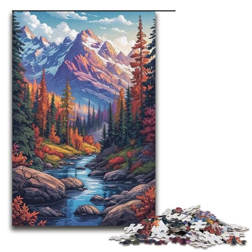 Puzzle für Erwachsene, 1000 Teile, seltsame und schöne Berge, schwieriges Puzzle, hilft dem Gehirn, süchtig machendes Spielzeug zu trainieren, um Geduld zu fördern (Größe 38 x 26 cm) von WGLINGX