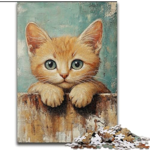 Puzzle für Erwachsene, 1000 Teile, süße Katze, 1000 Teile, Puzzle für Erwachsene, Lernspiel, Herausforderungsspielzeug (Größe 50x75cm) von WGLINGX
