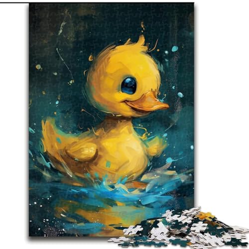 Puzzle für Erwachsene, 1000 Teile, süße kleine gelbe Ente, Papppuzzle, anspruchsvolles Denkspiel für Teenager, Familienspaß, DIY-Geschenk zur Heimdekoration (Größe 26x38cm) von WGLINGX