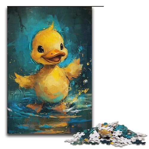 Puzzle für Erwachsene, 1000 Teile, süße kleine gelbe Ente, Puzzle für Erwachsene, Papppuzzle, tolle Geschenke zu Weihnachten (Größe 38 x 26 cm) von WGLINGX