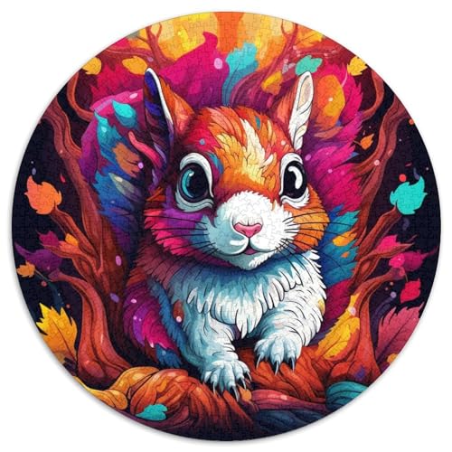 Puzzle für Erwachsene, 1000 Teile, süßes Eichhörnchen-Puzzle aus Pappe mit interaktivem Familienspiel, Kinder ab 14 Jahren (67,5 x 67,5 cm) von WGLINGX