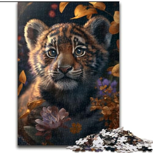 Puzzle für Erwachsene, 1000 Teile, süßes kleines Tigerjunges, Puzzle 1000 Teile für Erwachsene, ideal für Familienspaß Feiertage, Geburtstage (Größe 50x75cm) von WGLINGX