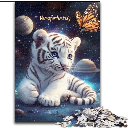 Puzzle für Erwachsene, 1000 Teile, weißer Tiger, Puzzle 1000 Teile für Erwachsene, ideal als Dekoration für Zuhause und Büro, Geburtstag (Größe 50x75cm) von WGLINGX