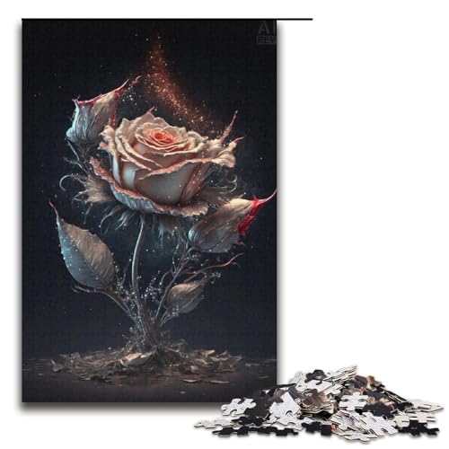 Puzzle für Erwachsene, 1000 Teile, wunderschöne Rosen, anspruchsvolles Spiel, 38 x 26 cm von WGLINGX