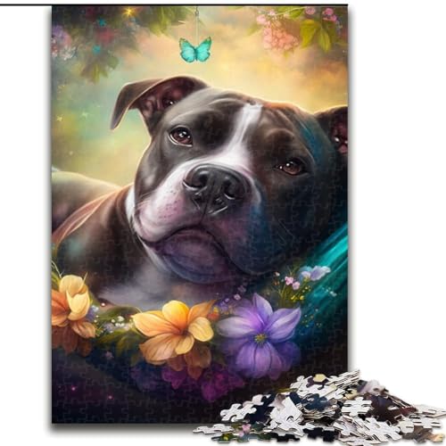 Puzzle für Erwachsene, 1000 Teile, wunderschöne Staffordshire Bull Terrier-Puzzles für Erwachsene, 1000 Teile für Jugendliche, Lernspiele, Geschenke (Größe 50x75cm) von WGLINGX