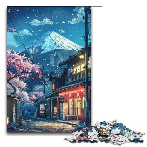 Puzzle für Erwachsene, 1000 Teile, wunderschöner Berg Fuji, schwierig und herausfordernd, tolles Geschenk für Spiele, 38 x 26 cm von WGLINGX