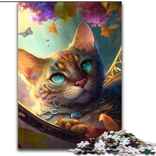 Puzzle für Erwachsene, 1000 Teile, wunderschöner Ozelot, unmögliches Puzzle für Erwachsene, Kinder ab 14 Jahren (Größe 50x75cm) von WGLINGX