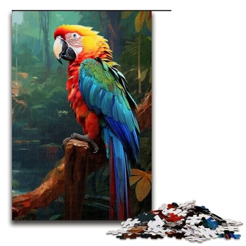 Puzzle für Erwachsene, 1000 Teile, wunderschöner Papagei, präzise geschnitten, Staycation Kill Time, 50 x 75 cm von WGLINGX