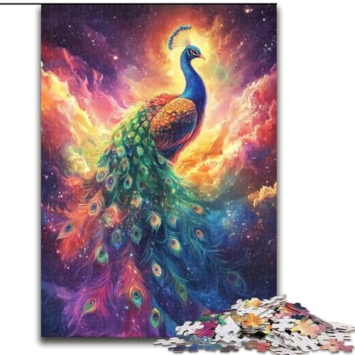 Puzzle für Erwachsene, 1000 Teile, wunderschöner Pfau, anspruchsvolle Puzzles, Spaß für die ganze Familie, Basteln, perfekt für Geburtstage, Feiertage (Größe 50x75cm) von WGLINGX