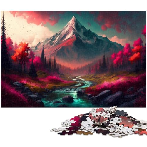 Puzzle für Erwachsene, 1000 Teile, wunderschönes Berg-Puzzle für Erwachsene, Kartonpuzzle, anspruchsvolles Spiel, Größe 38 x 26 cm von WGLINGX