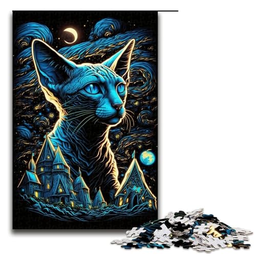 Puzzle für Erwachsene, 1000 Teile, wunderschönes Dschungelkatzen-Puzzle – anspruchsvolles Spiel, 50 x 75 cm von WGLINGX