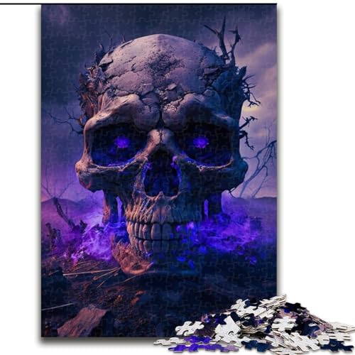 Puzzle für Erwachsene, 1000 Teile, wunderschönes Totenkopf-Holzpuzzle, anspruchsvolles Denkspiel, Spieleabend mit der Familie (Größe 50x75cm) von WGLINGX