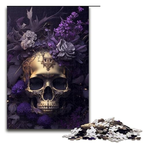 Puzzle für Erwachsene, 1000 Teile, wunderschönes Totenkopf-Puzzle für Erwachsene, anspruchsvolles Spiel, 75 x 50 cm von WGLINGX