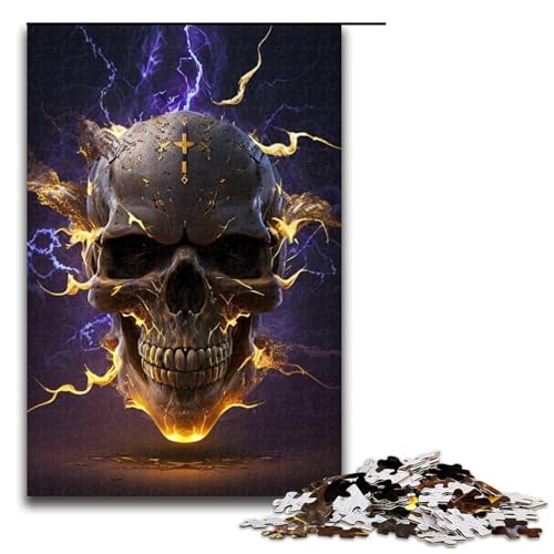 Puzzle für Erwachsene, 1000 Teile, wunderschönes Totenkopf-Puzzle für Erwachsene, anspruchsvolles Spiel, 75 x 50 cm von WGLINGX