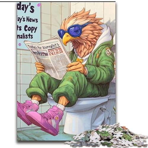 Puzzle für Erwachsene, 1000 Teile „Eagle Go Toilet“, Puzzle für Geburtstage, Feiertage und besondere Anlässe (Größe 26x38cm) von WGLINGX