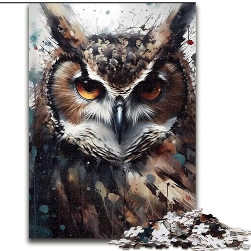 Puzzle für Erwachsene, 1000 Teile Eulen-Tiere, Puzzle 1000 Teile für Erwachsene mit interaktivem Familienspiel, Kinder ab 14 Jahren, Größe 26x38cm Puzzle für Erwachsene, 1000 Teile Eulen-Tiere, Puzzle 1000 Teile für Erwachsene mit interaktivem Familienspiel, Kinder ab 14 Jahren, Größe 26x38cm von WGLINGX