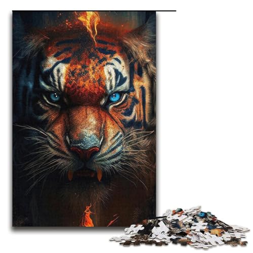 Puzzle für Erwachsene, 1000 Tiger-Puzzle für Erwachsene, Kartonpuzzle, Lernspiel, 14,96 x 10,24 Zoll von WGLINGX