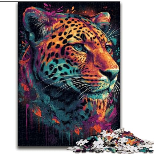 Puzzle für Erwachsene, 1000 Wildleoparden-Holzpuzzles, interaktives Familienspiel, Heimdekoration zum Selbermachen, anspruchsvolles Denksportgeschenk (Größe 26x38cm) von WGLINGX