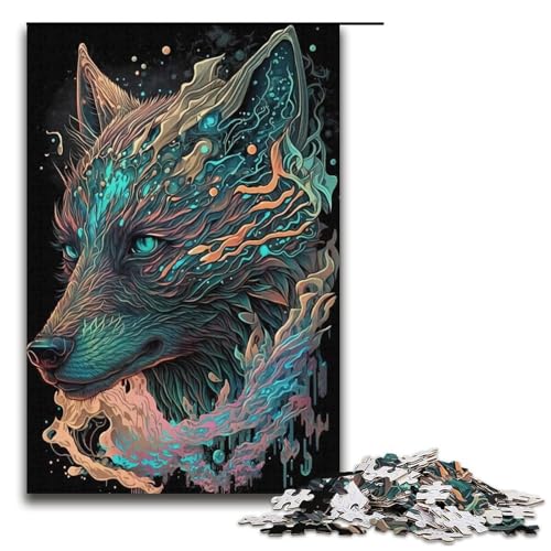 Puzzle für Erwachsene, 1000 Wolf-Märchenfiguren, Papierpuzzle, Spielzeug, Wanddekoration (Größe 38 x 26 cm) von WGLINGX