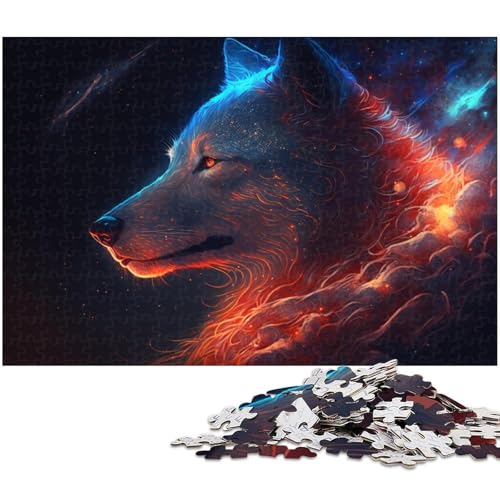 Puzzle für Erwachsene, 1000 Wolfspuzzle für Erwachsene, Holzpuzzle, Lernspiel (Größe 50 x 75 cm) von WGLINGX