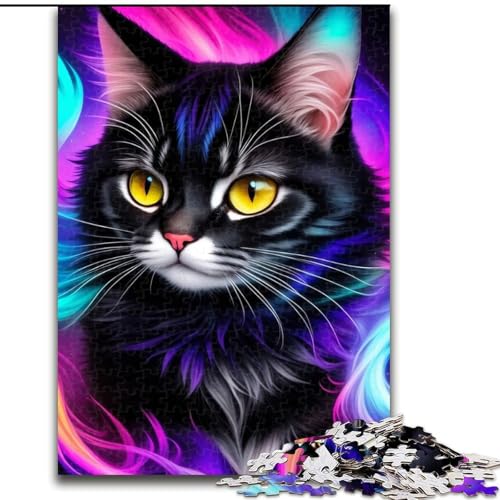 Puzzle für Erwachsene, 1000 hübsche Katzenporträts, Holzpuzzles, herausfordernd und unterhaltsam, Familienaktivität (Größe 26x38cm) von WGLINGX