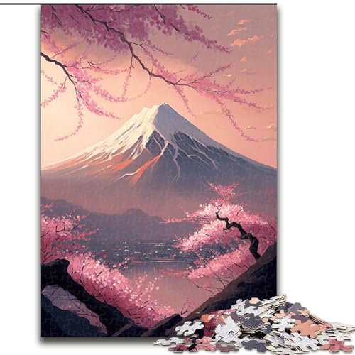 Puzzle für Erwachsene, 1000 japanische Kirschblüten, Holzpuzzle für Erwachsene, DIY-Heimdekoration, Denkspiel für Teenager (Größe 50x75cm) von WGLINGX