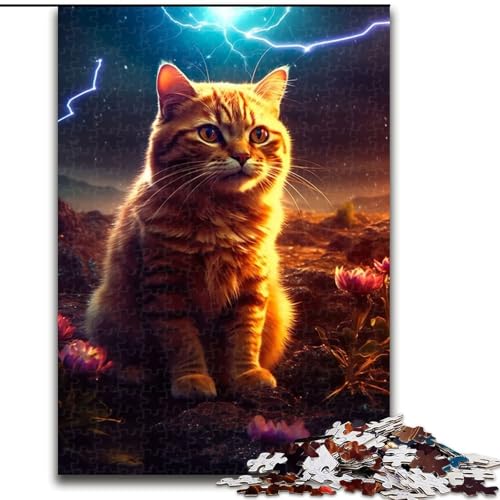Puzzle für Erwachsene, 1000 süße Katzen, die auf dem Mars sitzen, Holzpuzzles, herausfordernd und unterhaltsam, Familienaktivität (Größe 26x38cm) von WGLINGX
