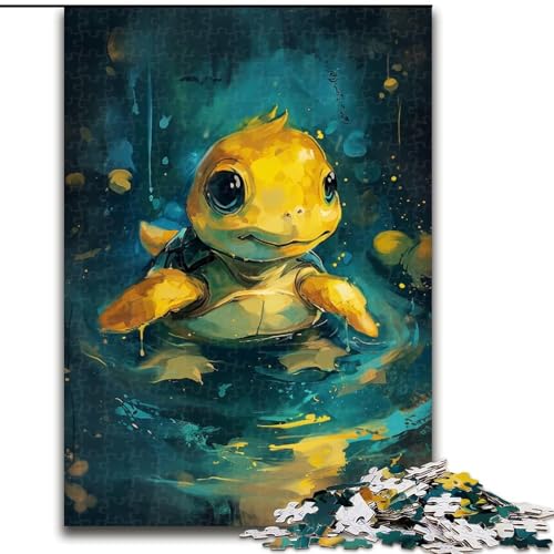 Puzzle für Erwachsene, 1000 süße kleine gelbe Schildkröten-Puzzles aus Holz für Erwachsene, DIY-Heimdekoration, Denkspiel für Teenager (Größe 50x75cm) von WGLINGX