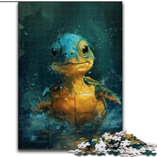 Puzzle für Erwachsene, 1000 süße kleine gelbe Schildkröten-Puzzles für Erwachsene, 1000 Teile, Feiertage und Geburtstage (Größe 50x75cm) von WGLINGX
