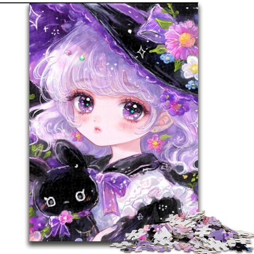 Puzzle für Erwachsene, 1000-teiliges Anime-Mädchen-Holzpuzzle, interaktives Familienspiel, geeignet für Kinder ab 14 Jahren (Größe 50x75cm) von WGLINGX