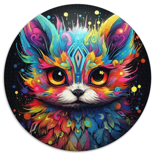 Puzzle für Erwachsene, 1000-teiliges Art Fox-Papppuzzle mit interaktivem Familienspiel, Kinder ab 14 Jahren (67,5 x 67,5 cm) von WGLINGX