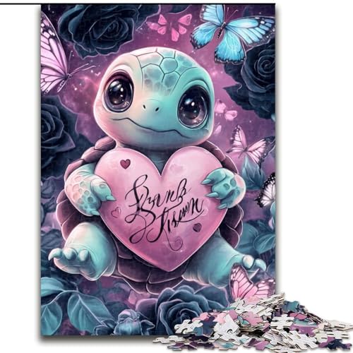 Puzzle für Erwachsene, 1000-teiliges Baby-Schildkröten-Puzzle aus Holz, interaktives Familienspiel, geeignet für Kinder ab 14 Jahren (Größe 50x75cm) von WGLINGX