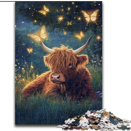 Puzzle für Erwachsene, 1000-teiliges Baby-Yak-Holzpuzzle, interaktives Familienspiel, geeignet für Kinder ab 14 Jahren (Größe 50x75cm) von WGLINGX