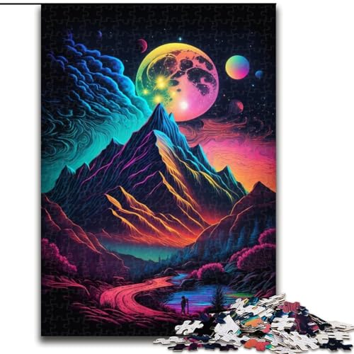 Puzzle für Erwachsene, 1000-teiliges Berglandschaftspuzzle für Erwachsene, Heimdekoration, Familienspaß, ab 14 Jahren (Größe 26x38cm) von WGLINGX