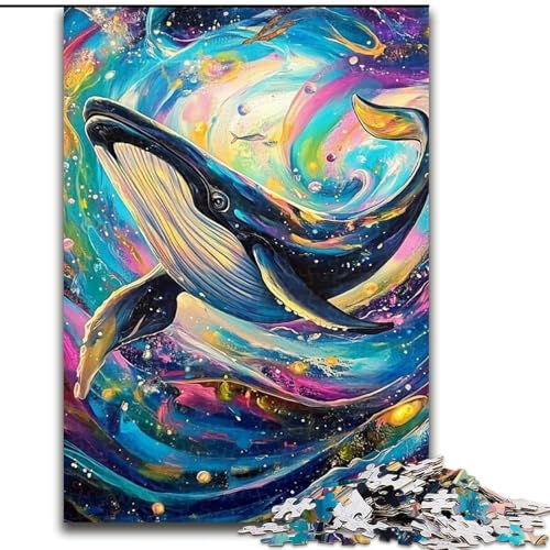 Puzzle für Erwachsene, 1000-teiliges Blauwal-Puzzle, 1000 Teile für Erwachsene, interaktives Familienspiel, geeignet für Kinder ab 14 Jahren (Größe 50x75cm) von WGLINGX