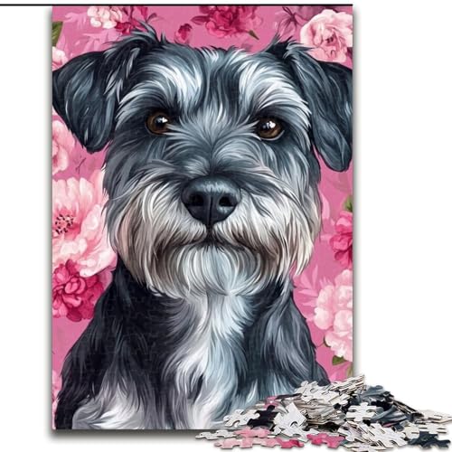Puzzle für Erwachsene, 1000-teiliges Blumen- und Hunde-Puzzle für Erwachsene, 1000 Puzzles für die ganze Familie, Spaß beim Basteln, perfekt für Geburtstage, Feiertage (Größe 26x38cm) von WGLINGX