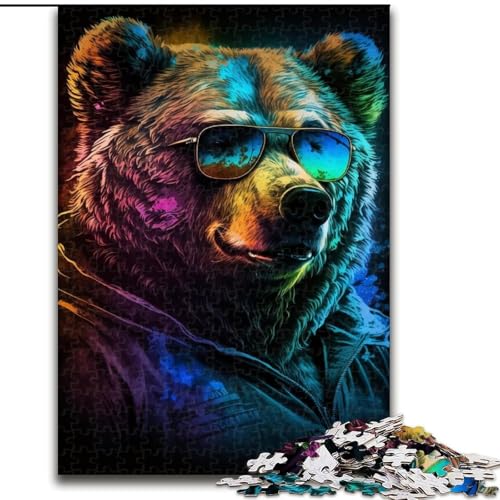Puzzle für Erwachsene, 1000-teiliges Braunbär-Boxer-Puzzle für Erwachsene, 1000-teilig, für Teenager und Familienspaß, (Größe 50x75cm) von WGLINGX