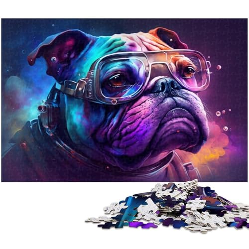 Puzzle für Erwachsene, 1000-teiliges Bulldoggen-Puzzle-Quizspiel, ganze Familie, Größe 38 x 26 cm Puzzle für Erwachsene, 1000-teiliges Bulldoggen-Puzzle-Quizspiel, ganze Familie, Größe 38 x 26 cm von WGLINGX