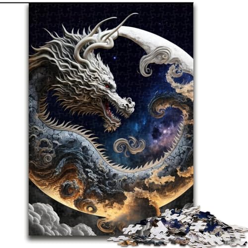 Puzzle für Erwachsene, 1000-teiliges Drachenpuzzle für Erwachsene, Heimdekoration, Familienspaß, ab 14 Jahren (Größe 26x38cm) von WGLINGX