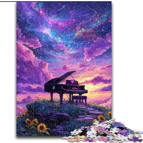 Puzzle für Erwachsene, 1000-teiliges Dream Piano-Puzzle, 1000 Teile für Erwachsene, interaktives Familienspiel, geeignet für Kinder ab 14 Jahren (Größe 50x75cm) von WGLINGX