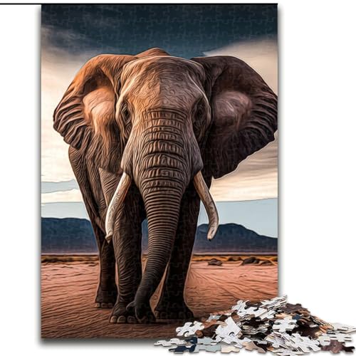 Puzzle für Erwachsene, 1000-teiliges Elefanten-Puzzle für Erwachsene, anspruchsvolles Denkspiel für Teenager, perfekt als Heimdekoration oder Geschenk, Größe 50x75cm von WGLINGX