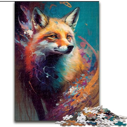 Puzzle für Erwachsene, 1000-teiliges Fantasy-Fuchs-Gemälde, Puzzle für Erwachsene, 1000 unmögliche Lernspiele und Geschenke für die Heimdekoration (Größe 26x38cm) von WGLINGX