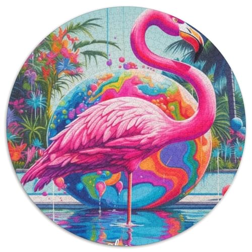 Puzzle für Erwachsene, 1000-teiliges Flamingo-Papppuzzle mit interaktivem Familienspiel, Kinder ab 14 Jahren (67,5 x 67,5 cm) von WGLINGX