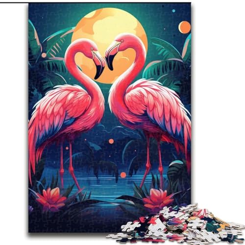 Puzzle für Erwachsene, 1000-teiliges Flamingo-Puzzle, 1000 Teile für Erwachsene für Jugendliche, Lernspiele, Geschenke (Größe 26x38cm) von WGLINGX